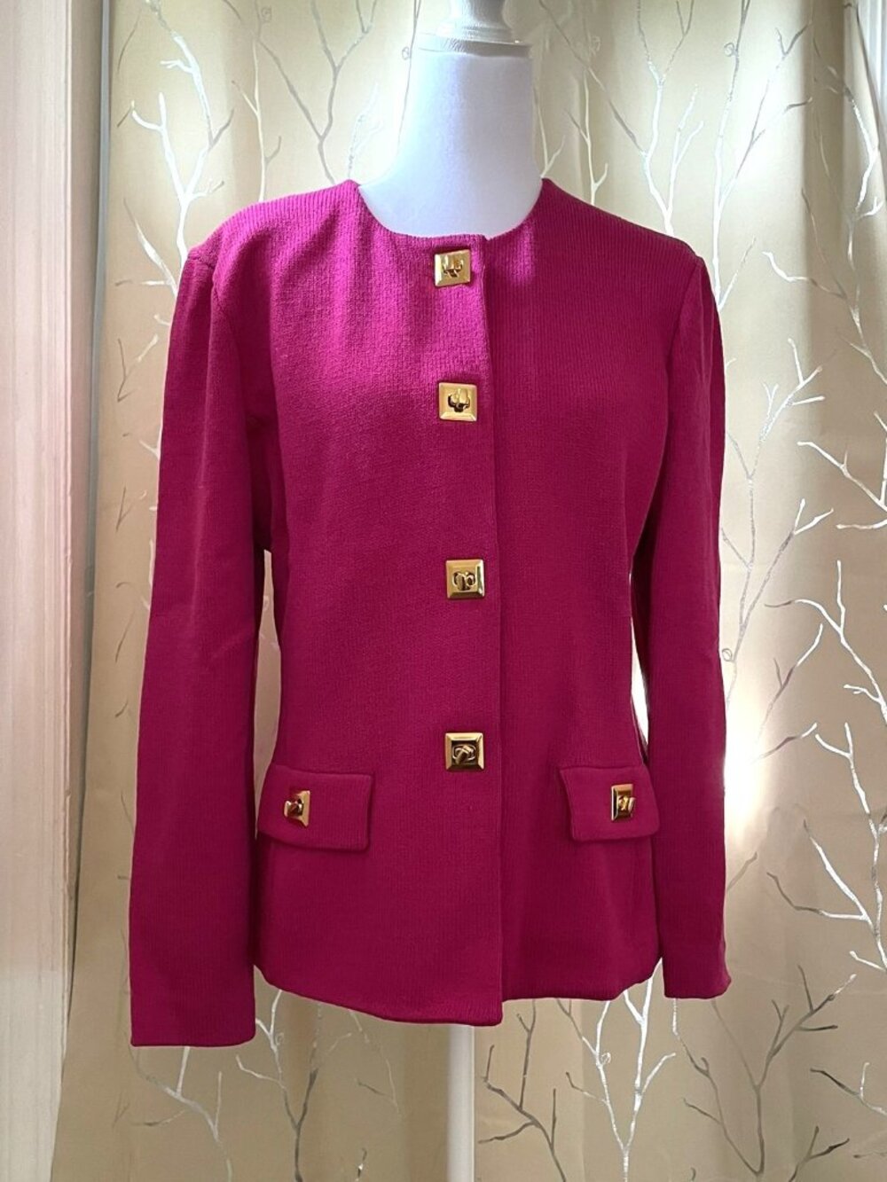 St John Jacket - Bright Pink, Gold Accents